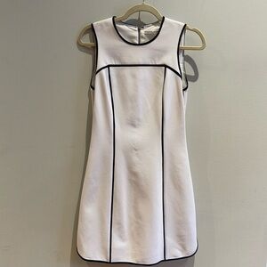 Alice and Olivia white dress with black border